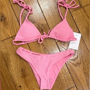 Dippin Daisys Textured Pink Bikini Set